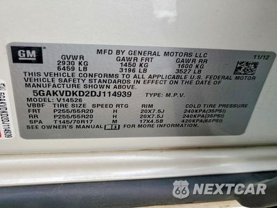 Zdjęcie 14 z 14 samochodu: 2013 BUICK ENCLAVE VIN:5GAKVDKD2DJ114939 - miniatura