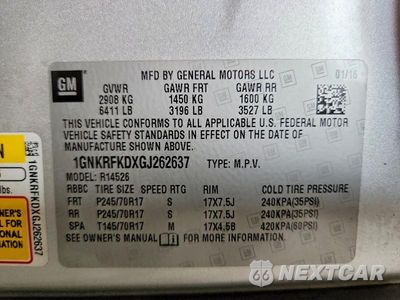 Zdjęcie 13 z 13 samochodu: 2016 CHEVROLET TRAVERSE LS VIN:1GNKRFKDXGJ262637 - miniatura