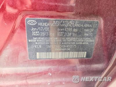 Zdjęcie 12 z 12 samochodu: 2009 HYUNDAI SONATA GLS VIN:5NPET46C49H410175 - miniatura