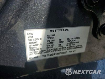 Zdjęcie 12 z 12 samochodu: 2022 TESLA MODEL Y VIN:7SAYGDEEXNF504822 - miniatura