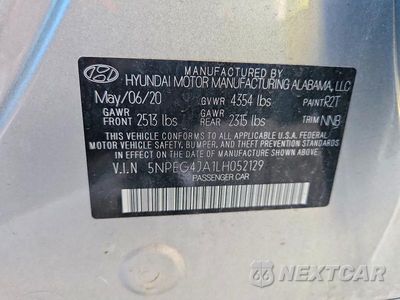 Zdjęcie 12 z 12 samochodu: 2020 HYUNDAI SONATA SE VIN:5NPEG4JA1LH052129 - miniatura