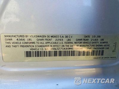 Zdjęcie 12 z 12 samochodu: 2009 VOLKSWAGEN JETTA S VIN:3VWJZ71K69M070838 - miniatura