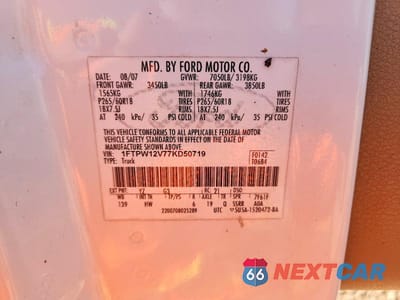 Zdjęcie 12 z 12 samochodu: 2007 FORD F150 SUPERCREW VIN:1FTPW12V77KD50719 - miniatura