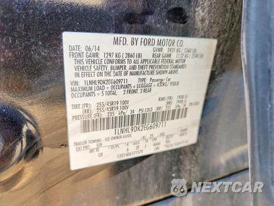 Zdjęcie 12 z 12 samochodu: 2014 LINCOLN MKS VIN:1LNHL9DK2EG609711 - miniatura