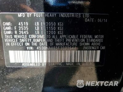 Zdjęcie 13 z 13 samochodu: 2015 SUBARU LEGACY 2.5I VIN:4S3BNAA65F3002644 - miniatura
