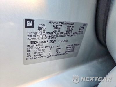 Zdjęcie 12 z 12 samochodu: 2016 CHEVROLET SUBURBAN LT VIN:1GNSKHKC3GR127069 - miniatura