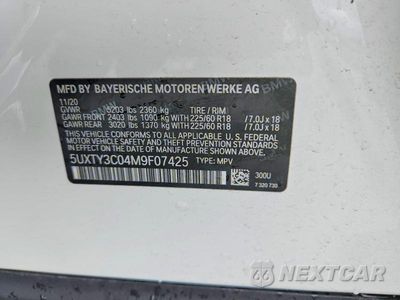 Zdjęcie 14 z 14 samochodu: 2021 BMW X3 SDRIVE30I VIN:5UXTY3C04M9F07425 - miniatura
