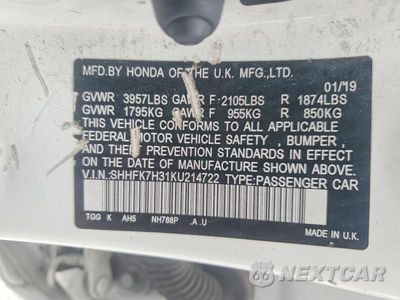 Zdjęcie 12 z 12 samochodu: 2019 HONDA CIVIC LX VIN:SHHFK7H31KU214722 - miniatura