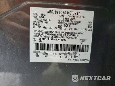 Zdjęcie 13 z 13 samochodu: 2021 FORD EDGE SEL VIN:2FMPK4J98MBA41909 - miniatura