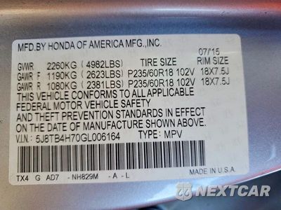 Zdjęcie 13 z 13 samochodu: 2016 ACURA RDX ADVANCE VIN:5J8TB4H70GL006164 - miniatura
