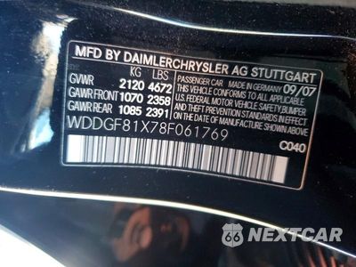 Zdjęcie 12 z 12 samochodu: 2008 MERCEDES-BENZ C 300 4MATIC VIN:WDDGF81X78F061769 - miniatura