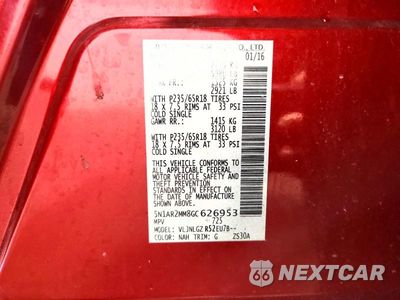 Zdjęcie 14 z 14 samochodu: 2016 NISSAN PATHFINDER SL VIN:5N1AR2MM8GC626953 - miniatura