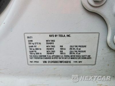 Zdjęcie 12 z 12 samochodu: 2021 TESLA MODEL Y VIN:5YJYGDEE7MF245816 - miniatura