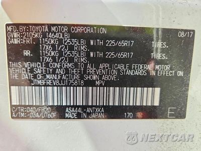 Zdjęcie 14 z 14 samochodu: 2018 TOYOTA RAV4 LE VIN:JTMBFREV8JJ175818 - miniatura