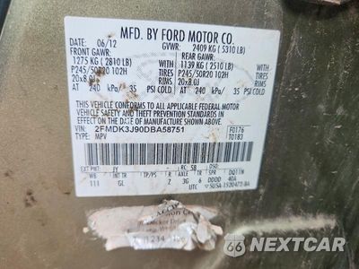 Zdjęcie 13 z 13 samochodu: 2013 FORD EDGE SEL VIN:2FMDK3J90DBA58751 - miniatura