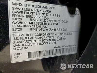 Zdjęcie 13 z 13 samochodu: 2021 AUDI Q7 PREMIUM PLUS VIN:WA1LJAF74MD034424 - miniatura