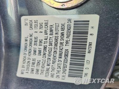 Zdjęcie 12 z 12 samochodu: 2013 HONDA CIVIC LX VIN:2HGFB2F50DH580324 - miniatura