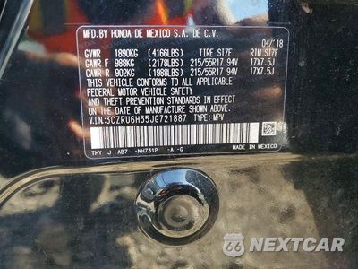 Zdjęcie 13 z 13 samochodu: 2018 HONDA HR-V EX VIN:3CZRU6H55JG721887 - miniatura