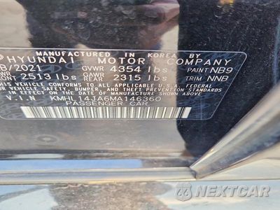 Zdjęcie 12 z 12 samochodu: 2021 HYUNDAI SONATA SEL VIN:KMHL14JA6MA146360 - miniatura
