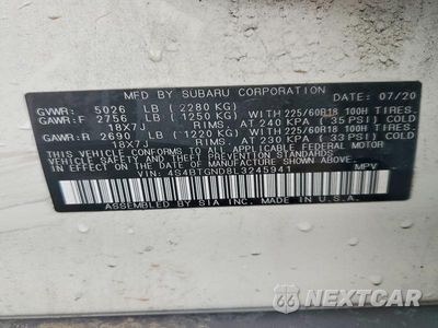 Zdjęcie 13 z 13 samochodu: 2020 SUBARU OUTBACK LIMITED XT VIN:4S4BTGND8L3245941 - miniatura