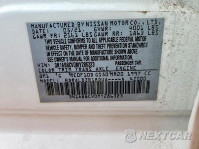 Zdjęcie 12 z 12 samochodu: 2021 NISSAN SENTRA SV VIN:3N1AB8CV0MY286323 - miniatura