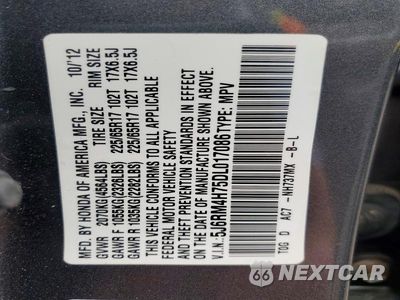 Zdjęcie 14 z 14 samochodu: 2013 HONDA CR-V EXL VIN:5J6RM4H75DL017086 - miniatura
