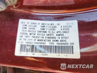 Zdjęcie 12 z 12 samochodu: 2013 HONDA ACCORD SPORT VIN:1HGCR2F59DA099582 - miniatura