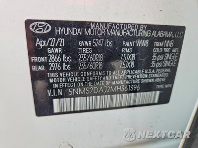 Zdjęcie 14 z 14 samochodu: 2021 HYUNDAI SANTA FE SEL VIN:5NMS2DAJ2MH361396 - miniatura
