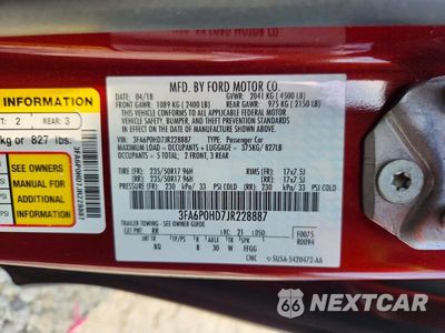Zdjęcie 13 z 13 samochodu: 2018 FORD FUSION SE VIN:3FA6P0HD7JR228887 - miniatura