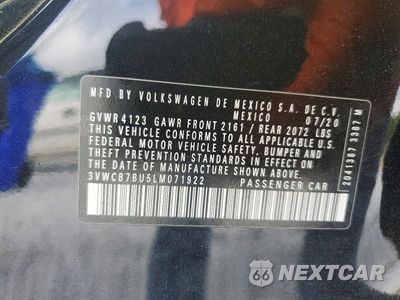 Zdjęcie 12 z 12 samochodu: 2020 VOLKSWAGEN JETTA S VIN:3VWCB7BU5LM071922 - miniatura