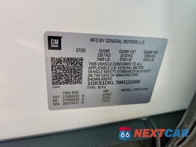 Zdjęcie 13 z 13 samochodu: 2021 GMC YUKON DENALI VIN:1GKS1DKL7MR111008 - miniatura