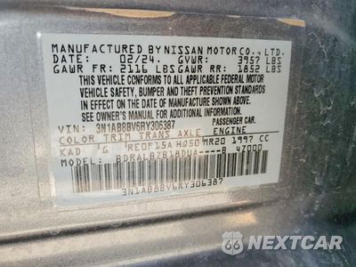 Zdjęcie 12 z 12 samochodu: 2024 NISSAN SENTRA S VIN:3N1AB8BV6RY306387 - miniatura