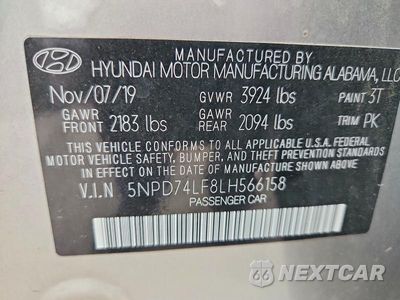 Zdjęcie 13 z 13 samochodu: 2020 HYUNDAI ELANTRA SE VIN:5NPD74LF8LH566158 - miniatura