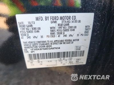 Zdjęcie 13 z 13 samochodu: 2014 FORD EXPLORER LIMITED VIN:1FM5K8F84EGA87634 - miniatura