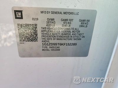 Zdjęcie 13 z 13 samochodu: 2019 CHEVROLET MALIBU LT VIN:1G1ZD5ST6KF152289 - miniatura