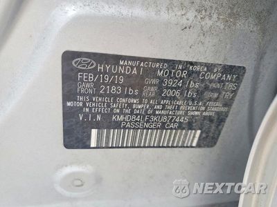 Zdjęcie 12 z 12 samochodu: 2019 HYUNDAI ELANTRA VALUE EDITION VIN:KMHD84LF3KU877445 - miniatura