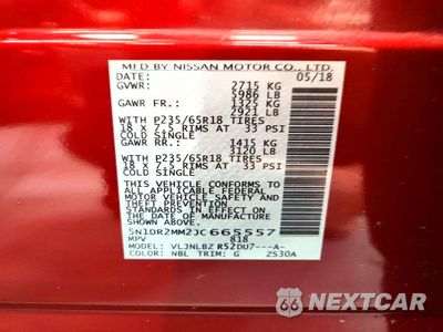 Zdjęcie 13 z 13 samochodu: 2018 NISSAN PATHFINDER S VIN:5N1DR2MM2JC665557 - miniatura