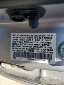 Zdjęcie 12 z 12 samochodu: 2014 HONDA CIVIC LX VIN:19XFB2F56EE268083 - miniatura