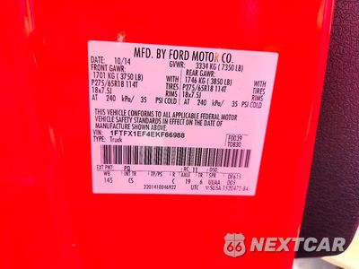 Zdjęcie 12 z 12 samochodu: 2014 FORD F150 SUPER CAB VIN:1FTFX1EF4EKF66988 - miniatura