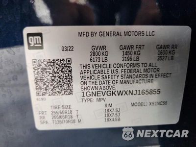 Zdjęcie 13 z 13 samochodu: 2022 CHEVROLET TRAVERSE LT VIN:1GNEVGKWXNJ165855 - miniatura