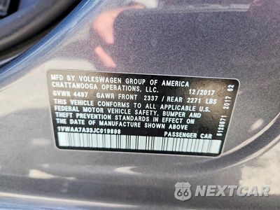 Zdjęcie 13 z 13 samochodu: 2018 VOLKSWAGEN PASSAT S VIN:1VWAA7A33JC019898 - miniatura