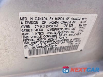 Zdjęcie 12 z 12 samochodu: 2007 HONDA RIDGELINE RT VIN:2HJYK16287H529144 - miniatura