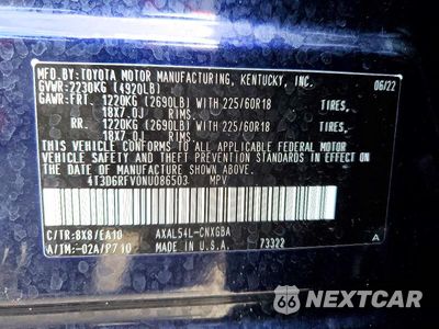 Zdjęcie 14 z 14 samochodu: 2022 TOYOTA RAV4 LIMITED VIN:4T3D6RFV0NU086503 - miniatura