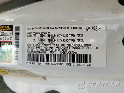 Zdjęcie 12 z 12 samochodu: 2022 TOYOTA TACOMA SR VIN:3TYRX5GN1NT045586 - miniatura