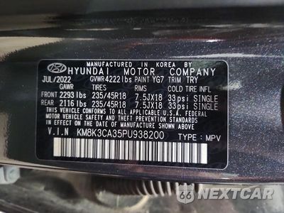 Zdjęcie 13 z 13 samochodu: 2023 HYUNDAI KONA N LINE VIN:KM8K3CA35PU938200 - miniatura