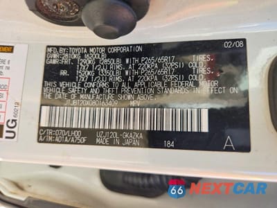 Zdjęcie 13 z 13 samochodu: 2008 LEXUS GX 470 VIN:JTJBT20X080163409 - miniatura