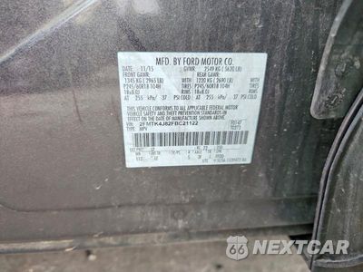 Zdjęcie 13 z 13 samochodu: 2015 FORD EDGE SEL VIN:2FMTK4J82FBC21122 - miniatura