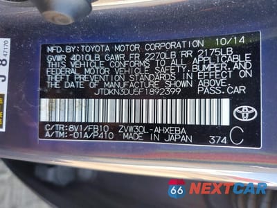 Zdjęcie 12 z 12 samochodu: 2015 TOYOTA PRIUS TWO VIN:JTDKN3DU5F1892399 - miniatura
