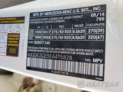 Zdjęcie 13 z 13 samochodu: 2014 MERCEDES-BENZ GL 450 4MATIC VIN:4JGDF7CE5EA415828 - miniatura