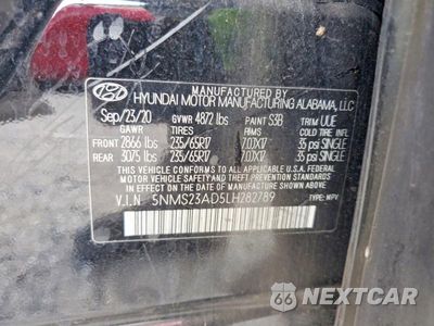 Zdjęcie 14 z 14 samochodu: 2020 HYUNDAI SANTA FE SE VIN:5NMS23AD5LH282789 - miniatura